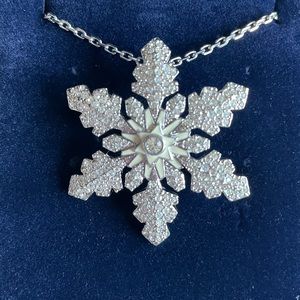 Swarovski Crystal Snowflake Necklace Brooch